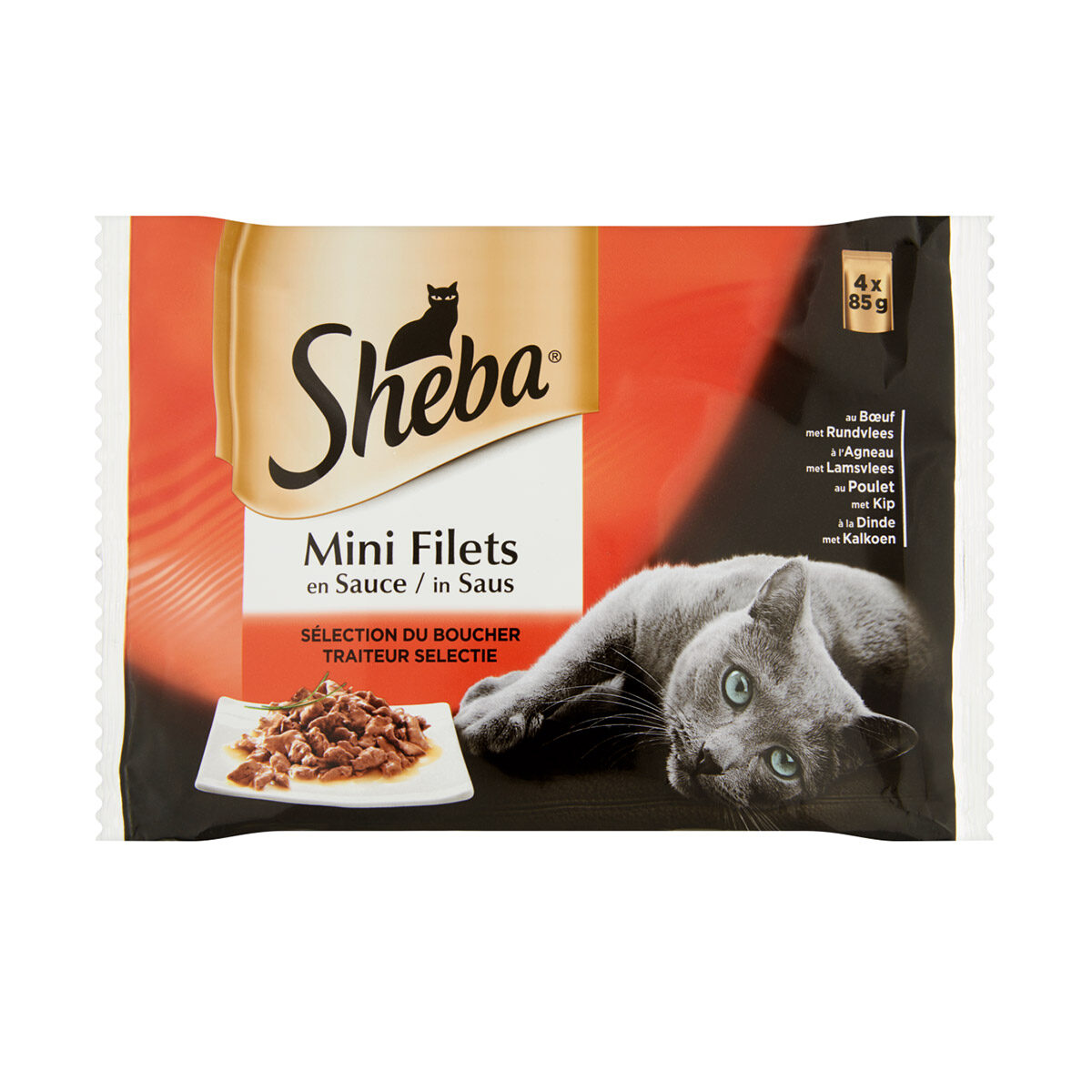 Sheba Mini Filets In Saus Traiteur Kattenvoer Selectie 4-Pack 4x