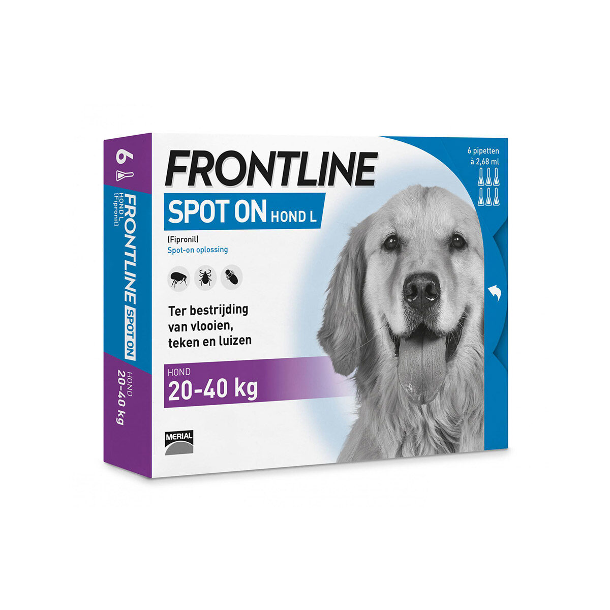 schuif Wonderbaarlijk apotheker Frontline Spot-On Hond Large 20-40 kg 6-Pipetten